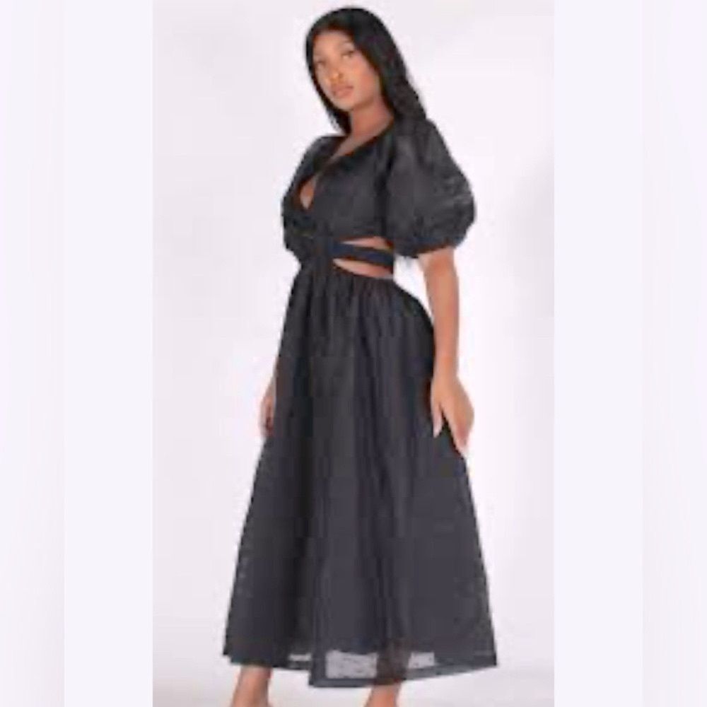 Annika Be Mine Black Textured Dress Size S/M